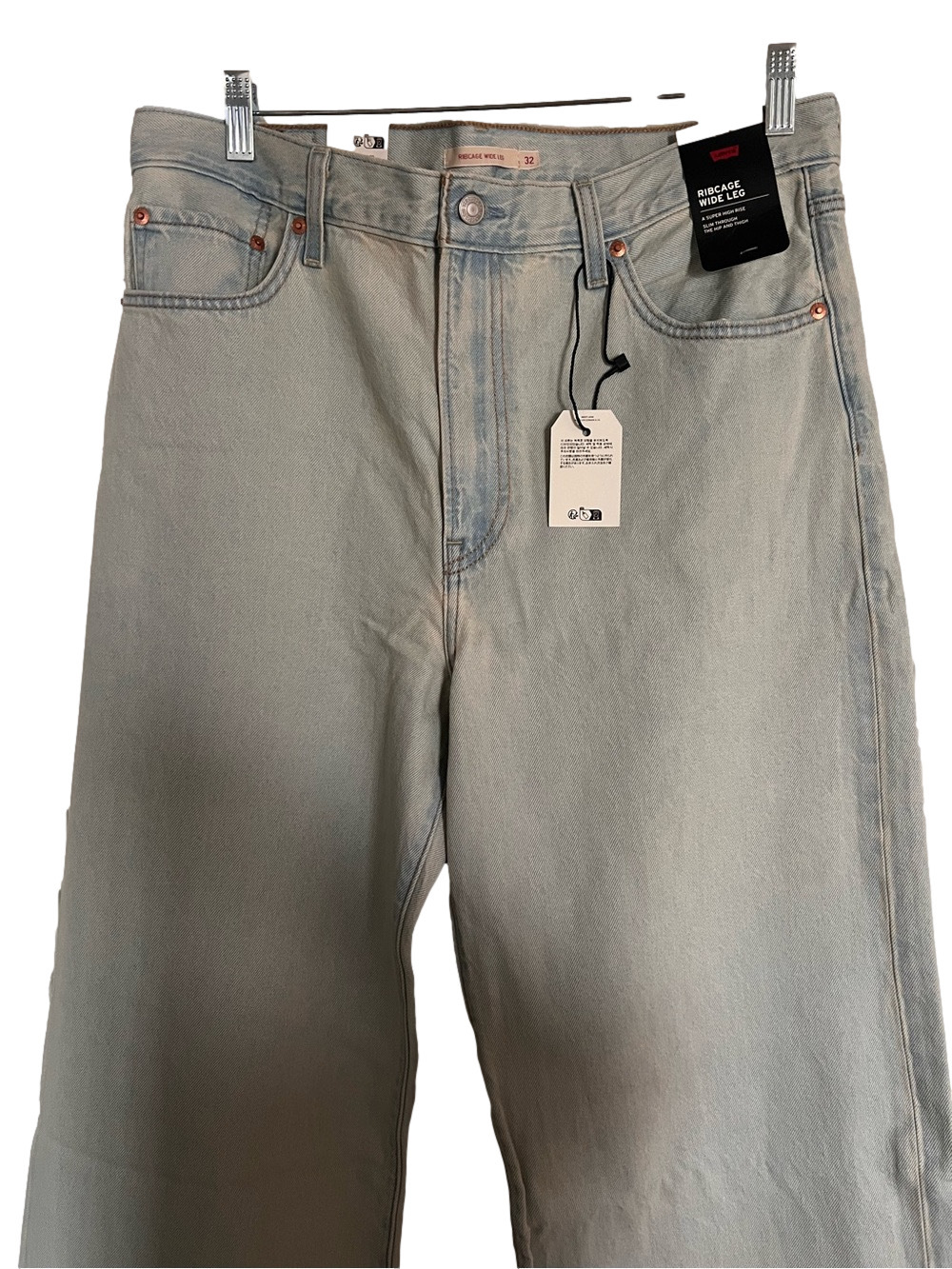 Levi's Ribcage Wide Leg High-Rise Jeans De Oro Blue - Size 32x30 - Picture 6 of 11